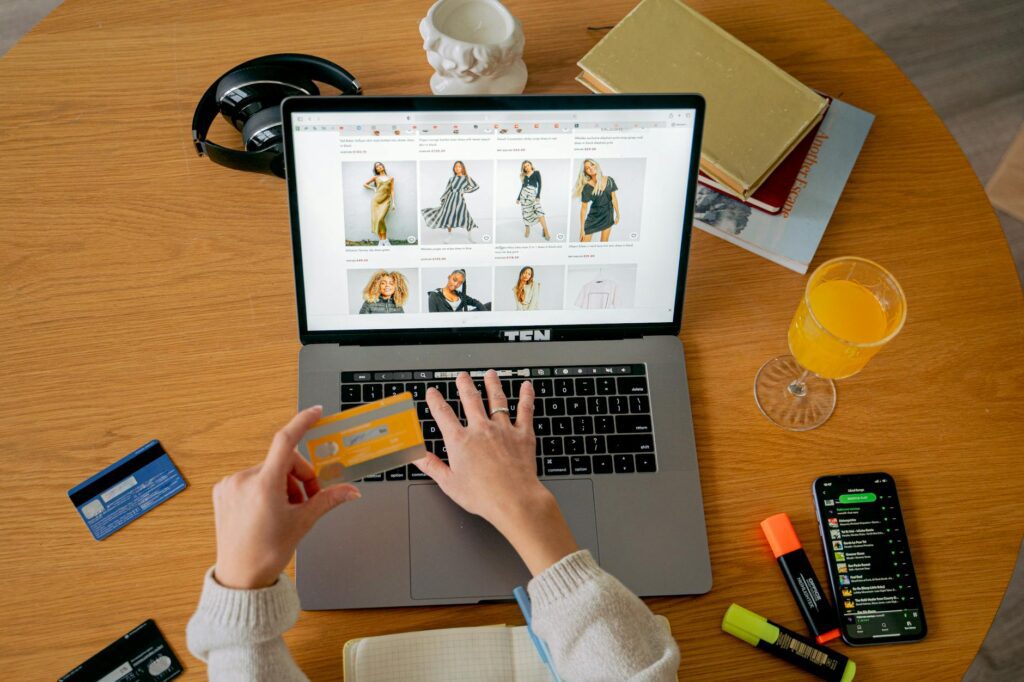 photo of a person shopping online