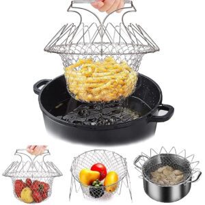 foldable deep frying basket