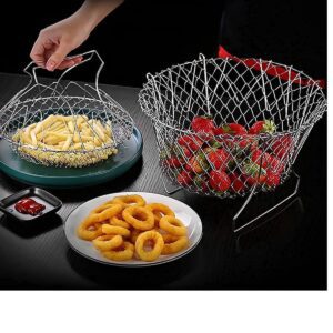 foldable steam deep frying basket
