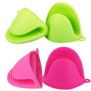 Bright green and pink silicone soap scrapers, ideal for dishwashing and cleaning tasks.